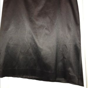 Black satin skirt with front thigh split